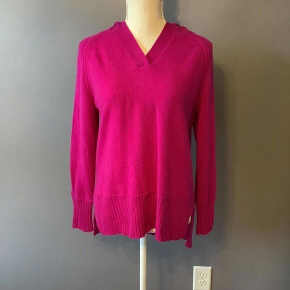 Charter Club Cashmere Hoodie Sweater in Bright Pink - Picture 1 of 7